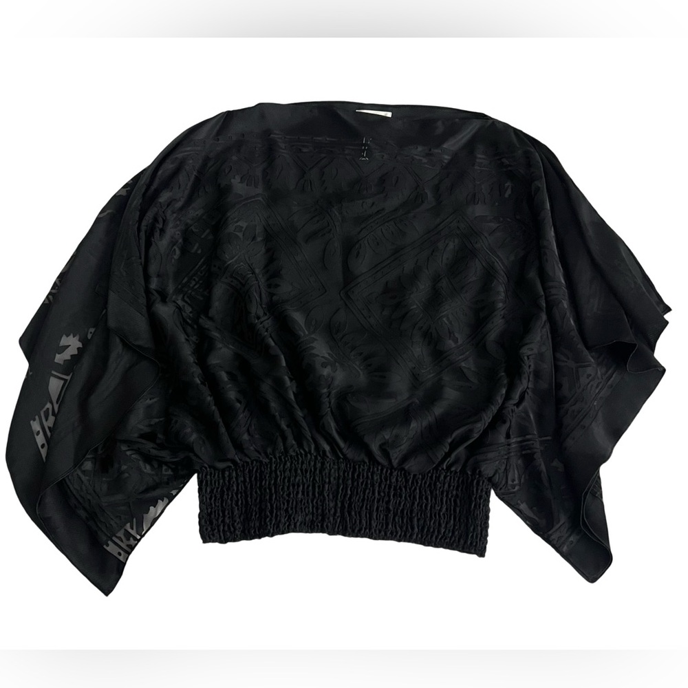 NWT Max Studio Black flutter sleeve blouse sz M